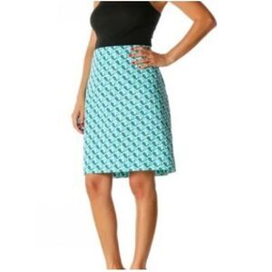 Talbots Blue Whale Twill Skirt Sz. 8 Side Zip Packable Vacation